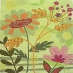 Birds of a Feather Fall Flowers Needlepoint Canvas