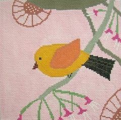 Birds of a Feather Canary Needlepoint Canvas