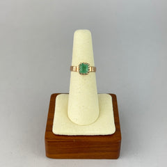 Antique Early Victorian Emerald Ring in 9k Gold
