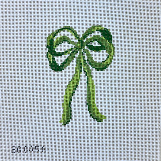 Stitch Style Eleven Gables Green Bow Needlepoint Canvas
