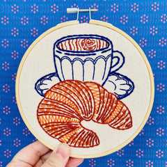 Hook Line and Tinker Croissant Embroidery Kit