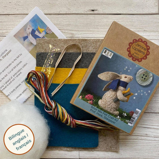 Corinne Lapierre Professor Hare Stargazer Felt Embroidery Craft Mini Kit