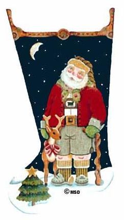 Melissa Shirley Designs Alpine Santa Stocking Needlepoint Canvas