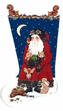 Melissa Shirley Designs Alpine Santa Stocking Needlepoint Canvas