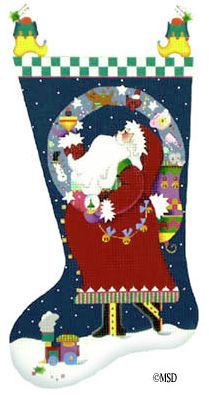 Melissa Shirley Designs Magic Santa Stocking Needlepoint Canvas