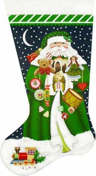 Melissa Shirley Designs Toyland Santa Stocking Needlepoint Canvas