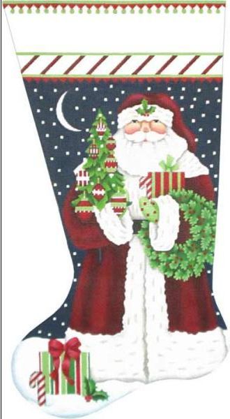 Melissa Shirley Designs Classic Santa Stocking Needlepoint Canvas