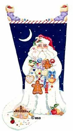 Melissa Shirley Designs Candy Santa Stocking Needlepoint Canvas