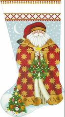 Melissa Shirley Designs Golden Star Santa Stocking Needlepoint Canvas