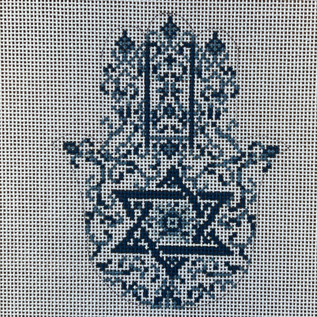 The Gingham Stitchery Kate Woodward Transferware Hamsa Needlepoint Canvas