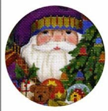 Melissa Shirley Designs Santa Face Orn JJ Needlepoint Canvas