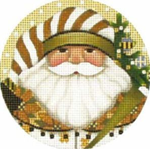 Melissa Shirley Designs Golden Santa Orn NN Needlepoint Canvas