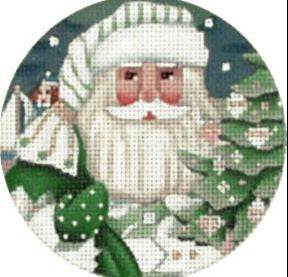 Melissa Shirley Designs Wintergreen Santa Orn Needlepoint Canvas