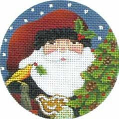 Melissa Shirley Designs Santa Face Orn RR Needlepoint Canvas