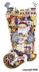 Melissa Shirley Designs Toymaker Santa Stocking Needlepoint Canvas