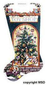 Melissa Shirley Designs Boy's Christmas Tree Stocking Needlepoint Canvas