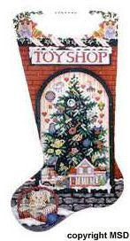 Melissa Shirley Designs Girl's Christmas Tree Stocking Needlepoint Canvas