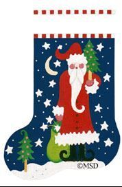 Melissa Shirley Designs Tree Cutie Pie Santa Needlepoint Canvas