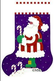 Melissa Shirley Designs Candy Cane Cutie Pie Santa Needlepoint Canvas