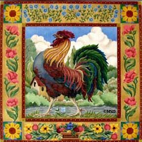 Melissa Shirley Designs Rooster Needlepoint Canvas