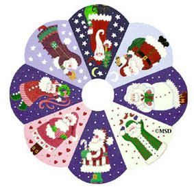 Melissa Shirley Designs Cutie Pie Santa Tree Skirt Needlepoint Canvas