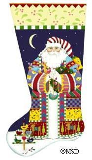 Melissa Shirley Designs Nordic Santa Sock Needlepoint Canvas