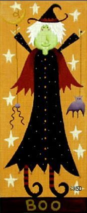 Melissa Shirley Designs Boo Witch Banner Needlepoint Canvas