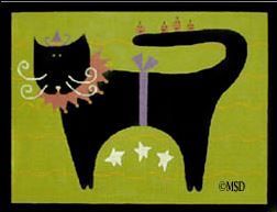 Melissa Shirley Designs Primitive Halloween Cat Needlepoint Canvas