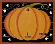 Melissa Shirley Designs Primitive Halloween Pumpkin Needlepoint Canvas