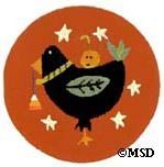 Melissa Shirley Designs Blackbird Round Needlepoint Canvas