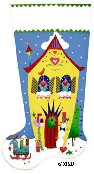 Melissa Shirley Designs Lemon Drop Wacky House Needlepoint Canvas