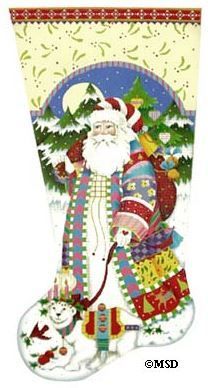 Melissa Shirley Designs Nordic Santa Stocking Needlepoint Canvas