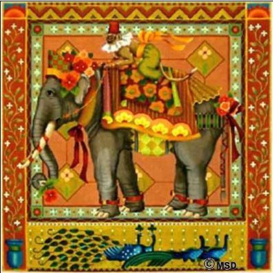 Melissa Shirley Designs Elegant Elephant Needlepoint Canvas