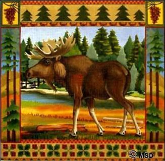 Melissa Shirley Designs Handsome Moose Needlepoint Canvas