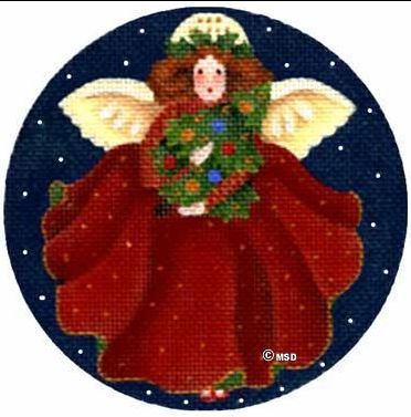 Melissa Shirley Designs Russet Angel Ornament Needlepoint Canvas