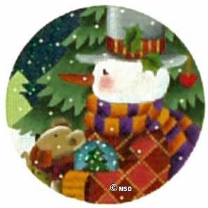 Melissa Shirley Designs Old Fashioned Snowman Ornament Needlepoint Canvas