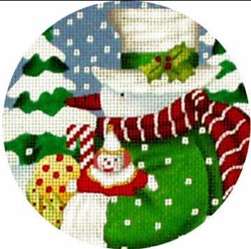 Melissa Shirley Designs Toy Snowman Ornament Needlepoint Canvas