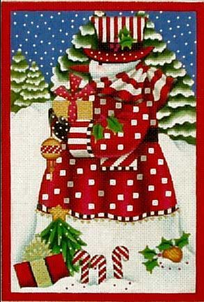 Melissa Shirley Designs Candy Cane Snowman Panel Needlepoint Canvas