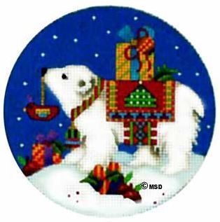 Melissa Shirley Designs Nordic Polar Bear Orn Needlepoint Canvas