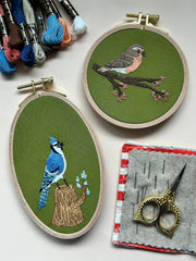 M Creative J Bluejay in the Woods Bird Embroidery Kit