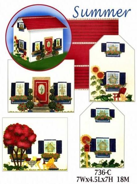 Melissa Shirley Designs 3D Summer House Needlepoint Canvas