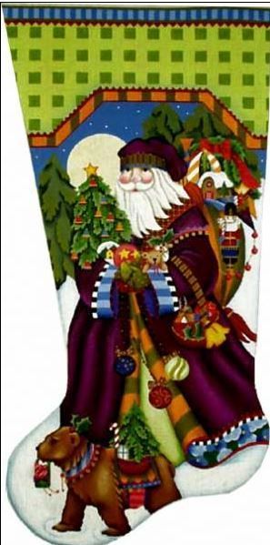 Melissa Shirley Designs Fancy Santa Stocking Needlepoint Canvas