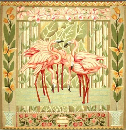 Melissa Shirley Designs Flamingos Needlepoint Canvas