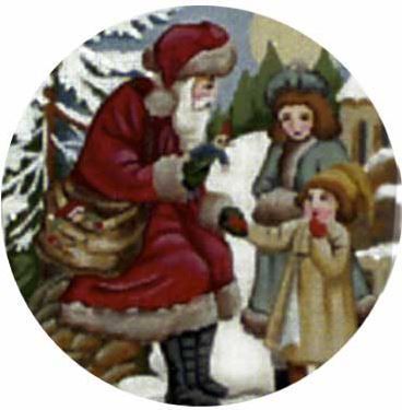 Melissa Shirley Designs Victorian Santa Ornament A Needlepoint Canvas