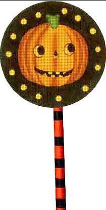 Melissa Shirley Designs Pumpkin Lollipop Needlepoint Canvas