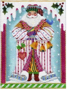 Melissa Shirley Designs Peppermint Stick Santa Needlepoint Canvas