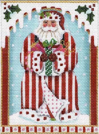 Melissa Shirley Designs Candy Cane Santa Needlepoint Canvas