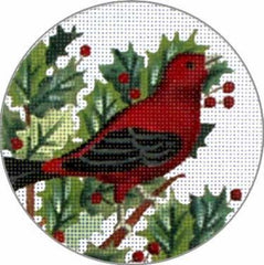 Melissa Shirley Designs Red Bird and Holly 937-B Needlepoint Canvas
