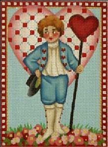 Melissa Shirley Designs Victorian Valentine-Big Heart Needlepoint Canvas