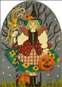 Melissa Shirley Designs Little Witch Goblin Needlepoint Canvas